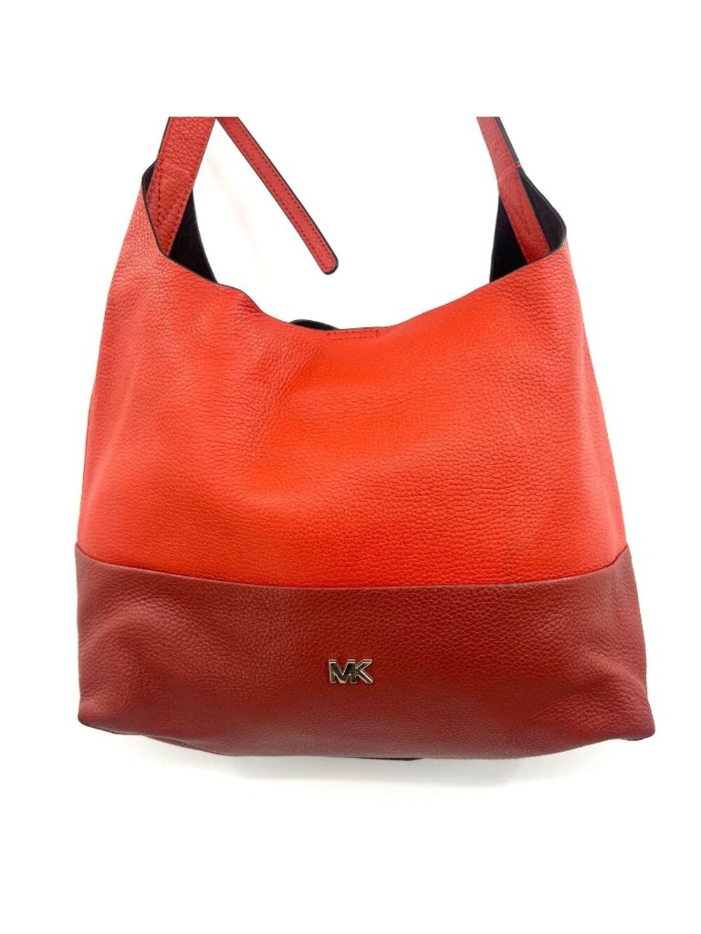 Michael Kors Junie Medium Pebbled Leather Orange Hobo Bag w/Dust Bag